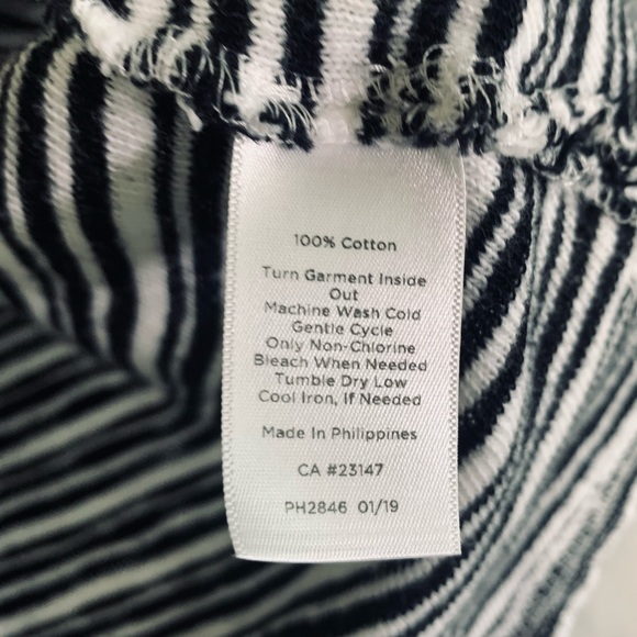 T by Talbots Black/White Stripe With Accent Back Yoke Top Sz XL - Picture 6 of 12